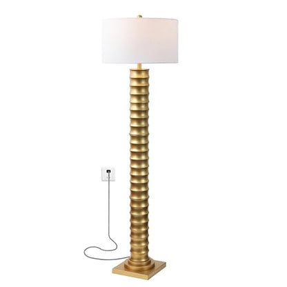 JONATHAN Y Serena Floor Lamp Art Deco Metal 63", Gold Painting