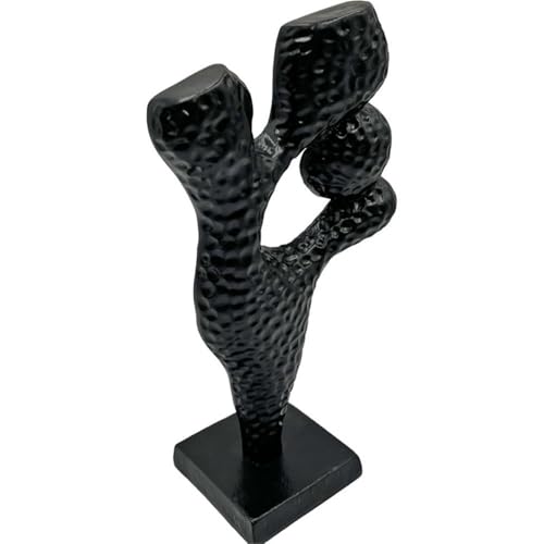 Pemberly Row Handmade Aluminum Abstract Sculpture, 14 in Tall, Black Finish, Decorative Modern Artwork for Living Room, Bedroom, Kitchen, Home Décor