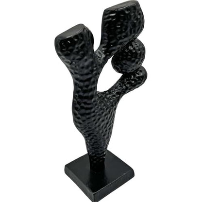 Pemberly Row Handmade Aluminum Abstract Sculpture, 14 in Tall, Black Finish, Decorative Modern Artwork for Living Room, Bedroom, Kitchen, Home Décor