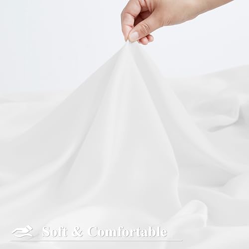 WEST LAKE Bright White Pinch Pleat Sheer Window Curtains 95 Inches Length - color: Bright White, size: 58"W x 95"L (Pack of 2)