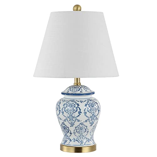 JONATHAN Y Juliana Chinoiserie 세라믹 항아리 테이블 램프 56.52cm, 블루/화이트