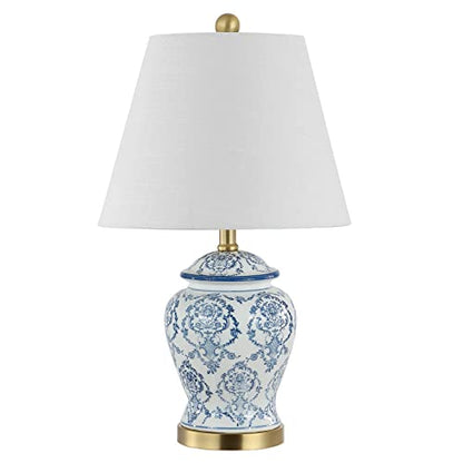 JONATHAN Y Juliana Chinoiserie 세라믹 항아리 테이블 램프 56.52cm, 블루/화이트