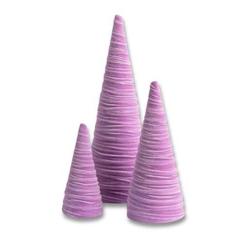 Your Heart's Content Set of 3 Lavender Velvet Trees (Lavender) - color: Lavender