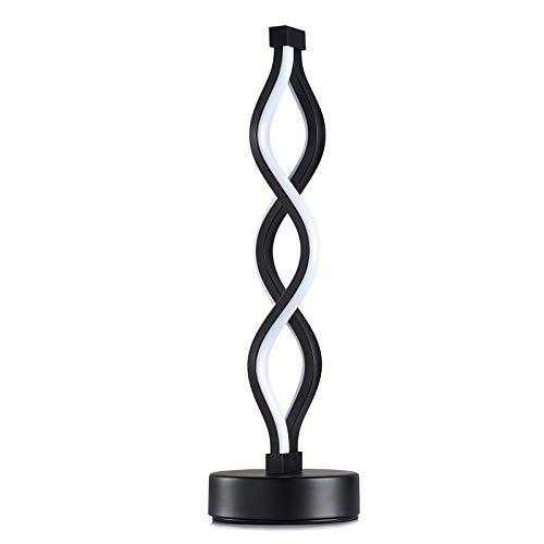 NUÜR Black Infinity Spiral LED Table Lamp, Dimmable Bedside Lamp - color: Black