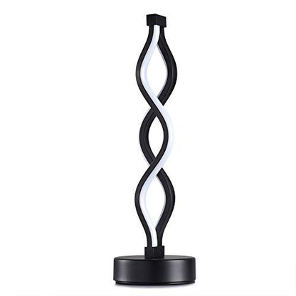 NUÜR Black Infinity Spiral LED Table Lamp, Dimmable Bedside Lamp - color: Black