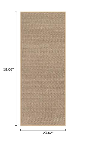 Lahome Farmhouse Kitchen Runner Rug, 2x5 Entryway Rugs Washable Non Slip - color: Beige/Khaki, size: 2' x 5'