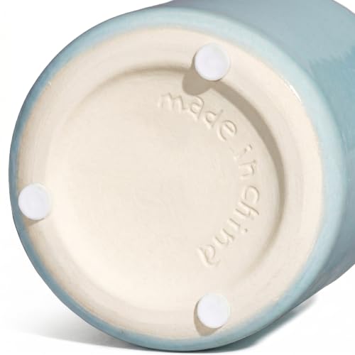 Sunddo Blue Ceramic Vase, 7 Inch，Modern - color: Light Blue, size: 7 inch