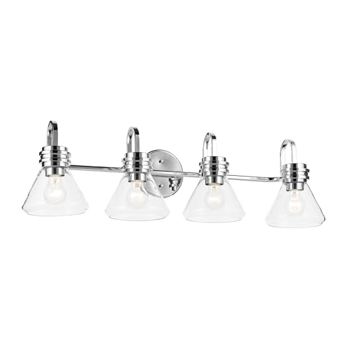 Kichler Farum 4-Light Bathroom Vanity Light, Chrome - color: Chrome, size: 4 Light, style: Clear Glass