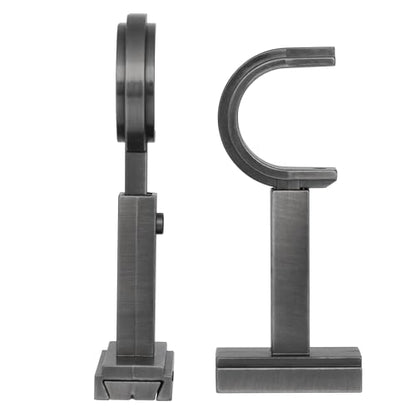 BlastHome® Luxury Adjustable Curtain Rod Brackets, Gunmetal/Pewter - color: Gunmetal/Pewter