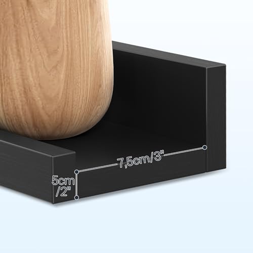 HOOBRO Floating Shelves, Wall Shelf Set of 3, 47.2 Inches Hanging Shelf - color: Black, size: 47.2 Inches