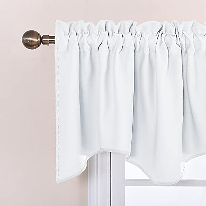 NICETOWN 2 Panels Royal Purple Kitchen Valances for Windows, 42W x 18L - color: Pure White, size: 42"W x 18"L (Pack of 2)