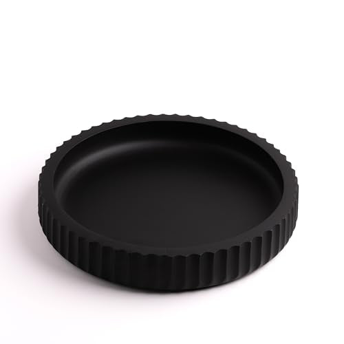 Mango wood fruit bowl, 12" wide X 2" high Large Fruit bowl for kitchen counter |Black Wooden bowl for entryway table or dining table centerpiece décor | Also use as keybowl or for candy (Black)