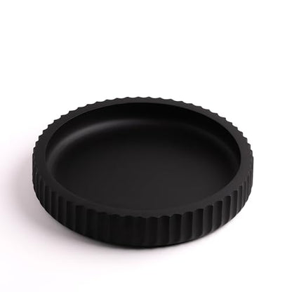 Mango wood fruit bowl, 12" wide X 2" high Large Fruit bowl for kitchen counter |Black Wooden bowl for entryway table or dining table centerpiece décor | Also use as keybowl or for candy (Black)