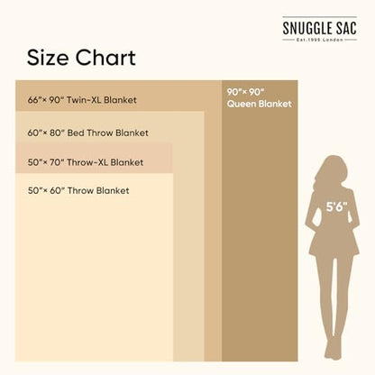 Snuggle Sac Heather Blue Bed Blanket Oversized Twin XL 66x90, Super Soft Warm Blankets for Bed, Living Room, Luxurious Microfiber Blanket Dupes, Heather Blue, 66x90 - color: Heather Blue, size: Twin-XL (66"x90")