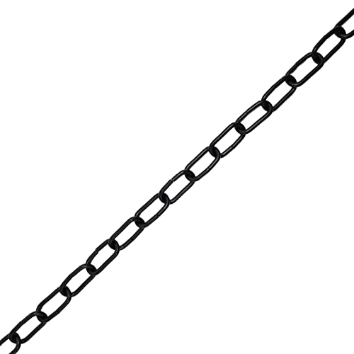 #100 x 10 ft. Hobby/Craft Oblong Decorator Steel Chain, Black, 0.087" Diameter, 10ft Length, 13 lbs Load Capacity