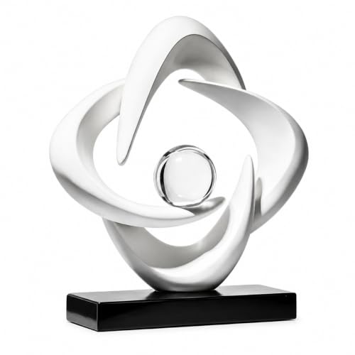 Abstract Art Sculptures Living Room Office Book Shelf Decor - color: White
