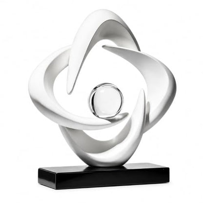 Abstract Art Sculptures Living Room Office Book Shelf Decor - color: White
