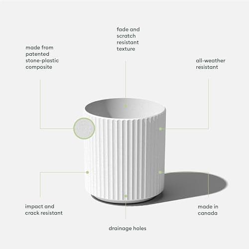 Veradek Demi Series Planter - Large Round Outdoor Planter - color: White, size: 12 inch - 2 Pack