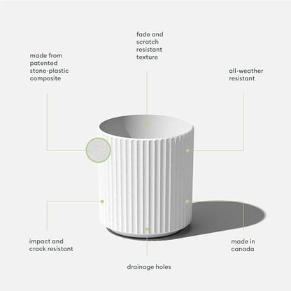 Veradek Demi Series Planter - Large Round Outdoor Planter - color: White, size: 12 inch - 2 Pack