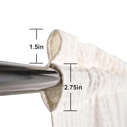 DOSLY IDÉES Farmhouse Rustic Spa Waffle & Cotton Valance, 52x18 Inch - color: Beige & Black Striped, size: 52"W x 18"L (Pack of 1)