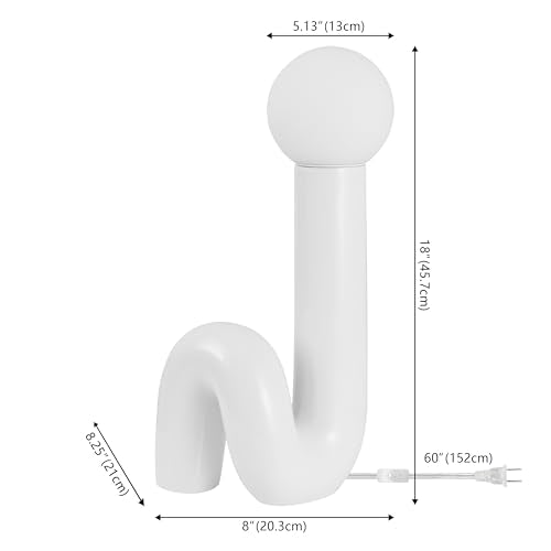 JONATHAN Y Katya 18" Scandinavian Ceramic Spiral Lamp, White - color: White