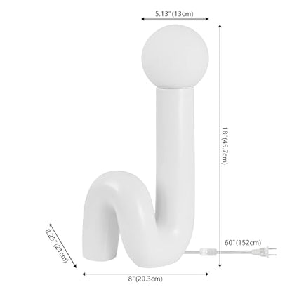 JONATHAN Y Katya 18" Scandinavian Ceramic Spiral Lamp, White - color: White