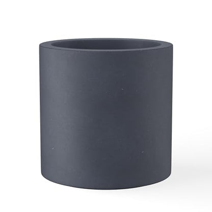 Kante Accent Round Cylinder Charcoal Concrete Planter 12.6" Tall, Outdoor - color: Charcoal, size: 12.6" Dia