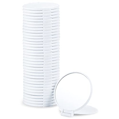 Qislee 36 Pack Compact Mirrors Bulk for Party Favors Purse Travel, White - color: 36 Pcs-white
