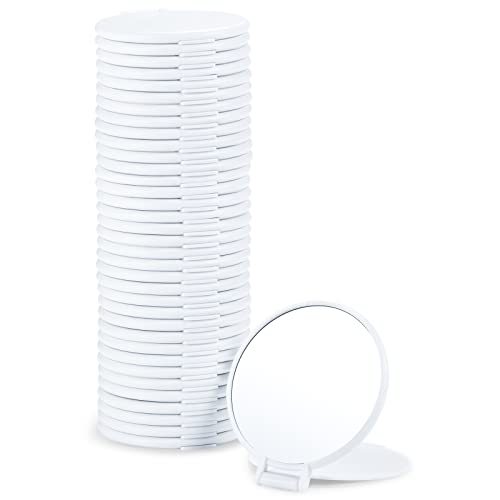 Qislee 36 Pack Compact Mirrors Bulk for Party Favors Purse Travel, White - color: 36 Pcs-white