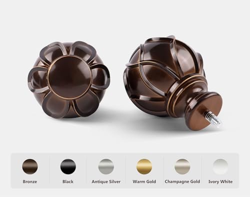 KAMANINA 2 Pack Curtain Rods for Windows 48 to 84 Inch, Antique Bronze - color: Antique Bronze, size: 48-84"(2Pack)