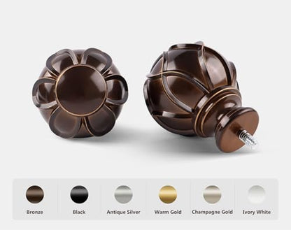 KAMANINA 2 Pack Curtain Rods for Windows 48 to 84 Inch, Antique Bronze - color: Antique Bronze, size: 48-84"(2Pack)