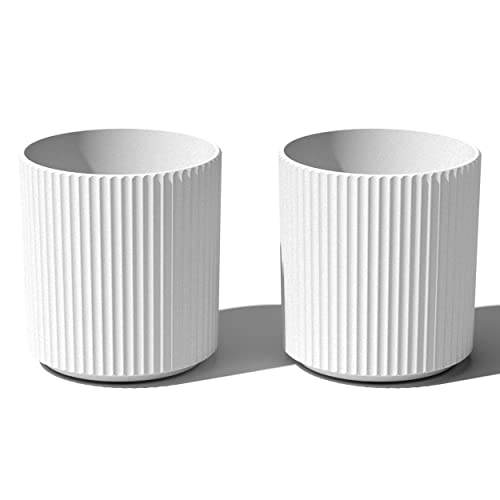 Veradek Demi Series Planter - Large Round Outdoor Planter - color: White, size: 16 inch - 2 Pack
