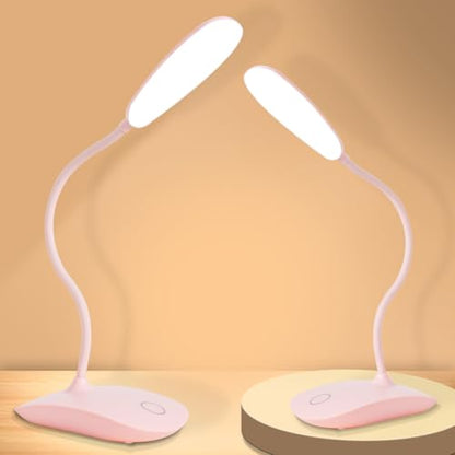 Portable Battery Powered Desk Lamp Small Rechargeable LED Table Light - color: Pink(2PACK)