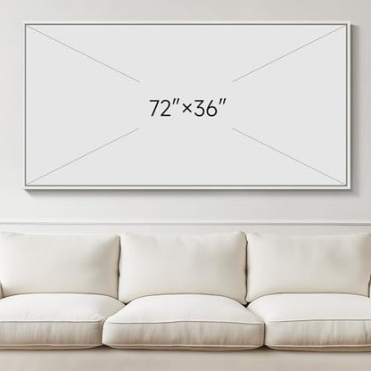 Extra Large Framed Blue Abstract Coastal Wall Art for Living Room, 36x72 In - color: Blue and Gold B, size: 72"L x 36"W