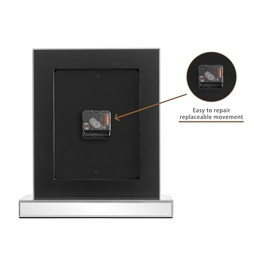 SHYFOY Mirrored Desk Clock,13x12 Luxury Silent Table Clock - color: Silver, size: 13x12INCH