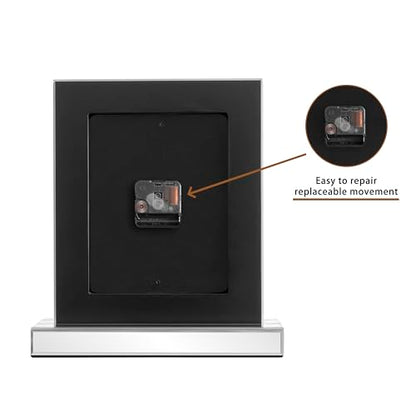 SHYFOY Mirrored Desk Clock,13x12 Luxury Silent Table Clock - color: Silver, size: 13x12INCH
