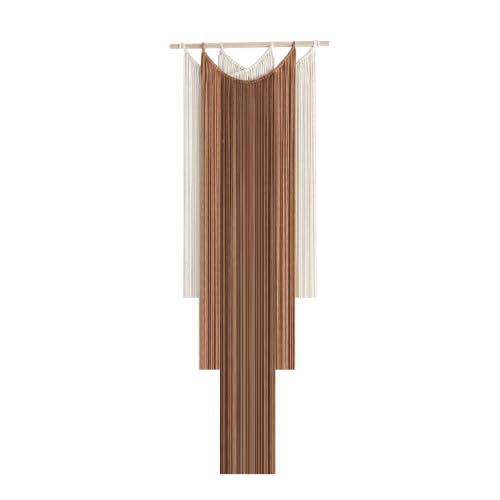 Jditngp Nordic Home Macrame Wall Hanging Hand Woven Bohemian Tassel Wall Hanging Wall Decoration Tapestry Gradient Brown Living Room Bedroom Entrance Hall Kitchen Corridor Wall Art 15.8''Lx47.2''W - color: brown2