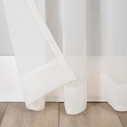 No. 918 Tayla Crushed Texture Semi-Sheer Rod Pocket Curtain Panel, 50" x 63", Cream Off-White - color: Cream Off-white, size: 50"W x 63"L (Pack of 1)