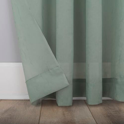 No. 918 Erica Crushed Sheer Voile Rod Pocket Curtain Panel, 51" x 84", Mineral Blue - color: Mineral Blue, size: 51"W x 84"L (Pack of 1)