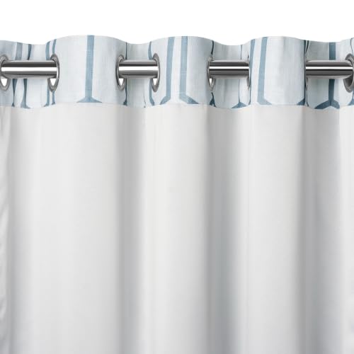 Threadmade Kaiden Geometric Room Darkening Window Curtain, Soft Blue - 52" W x 95" L - color: Soft Blue, size: 52"W x 95"L (Pack of 1)