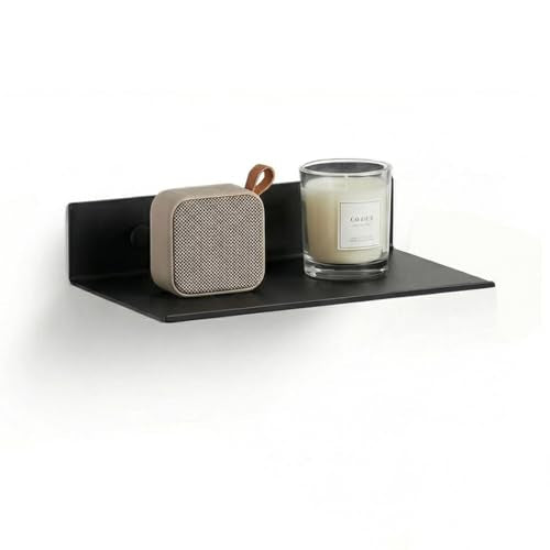Z metnal Small Adhesive Floating Shelves, Mini Metal Shelf, Decor Display Wall Shelf, Aluminum, Wall Mounted, Matt Black, 10 inch,1 pc - color: Black, size: 10 inch