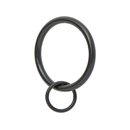 Ivilon Drapery Eyelet Curtain Rings - 1.7" Ring Loop for Hook Pins, Set of 14 - Black - color: Black, size: Set of 14 (1.7")