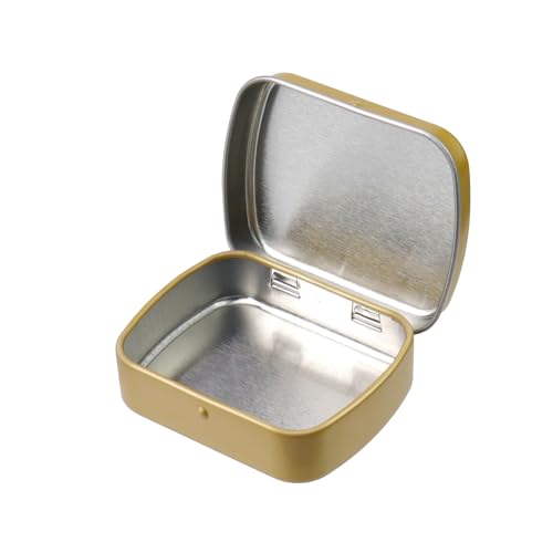 4pcs Mini Tin Can Metal Tin Box Containers, Dark Gold - color: Dark Gold
