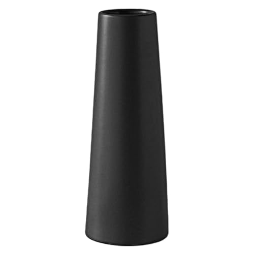 Black Ceramic Vase, 10 Inch Modern Rustic Table Vase for Pampas Grass, Flowers, Dried Flowers, Home Decor - Matte Black - color: Black, size: Large: 10 inches
