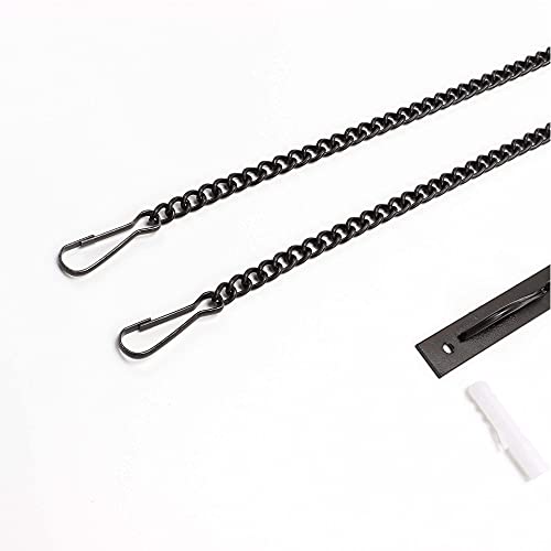 Bieye Chain002 17.7-Inch Black Hanging Chains for Stained Glass, 2-Pack - size: Black 17.7-inches Long