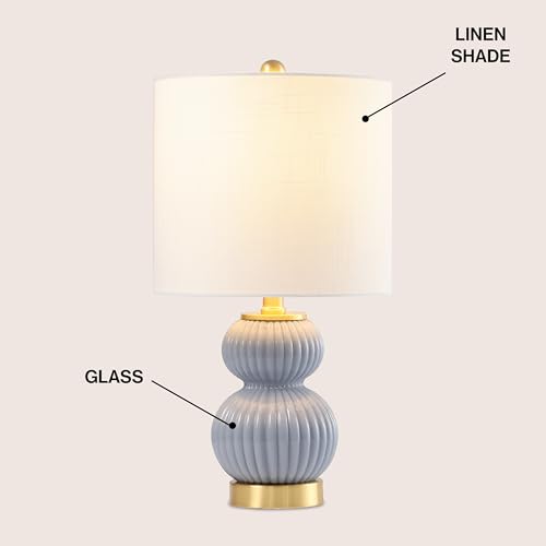 JONATHAN Y Daphne Ribbed Gourd Metal/Glass Table Lamp 20", Gray - color: Gray
