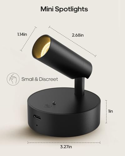 Spotlights Indoor with Remote, 3000Mah Rechargeable Wireless Plant Light - color: Black-3000mAh