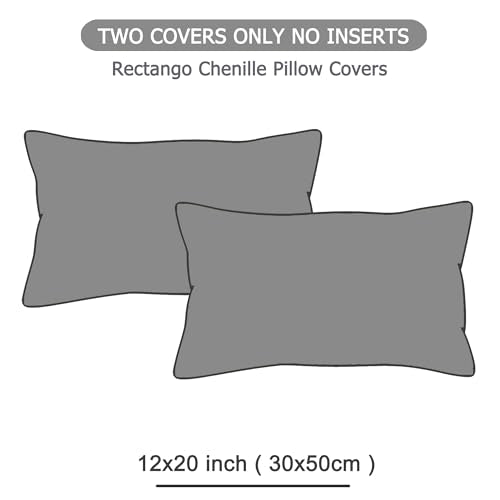 GAWAMAY Decorative Corduroy Throw Pillow Covers 12x20 Dark Gray 2 Pack - color: Grey, size: 20" x 12" (Pack of 2)