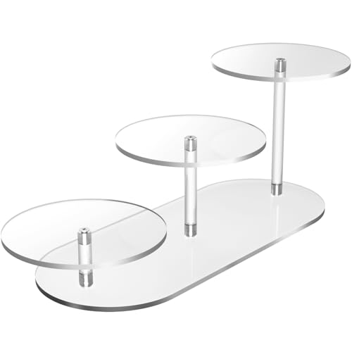 NiHome 3-Tier Acrylic Display Riser for LEGO Botanicals & Cupcakes, Clear