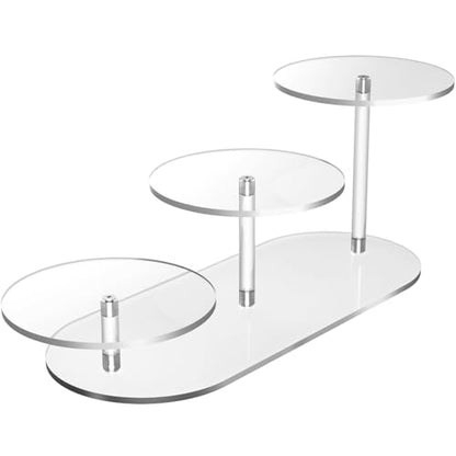 NiHome 3-Tier Acrylic Display Riser for LEGO Botanicals & Cupcakes, Clear